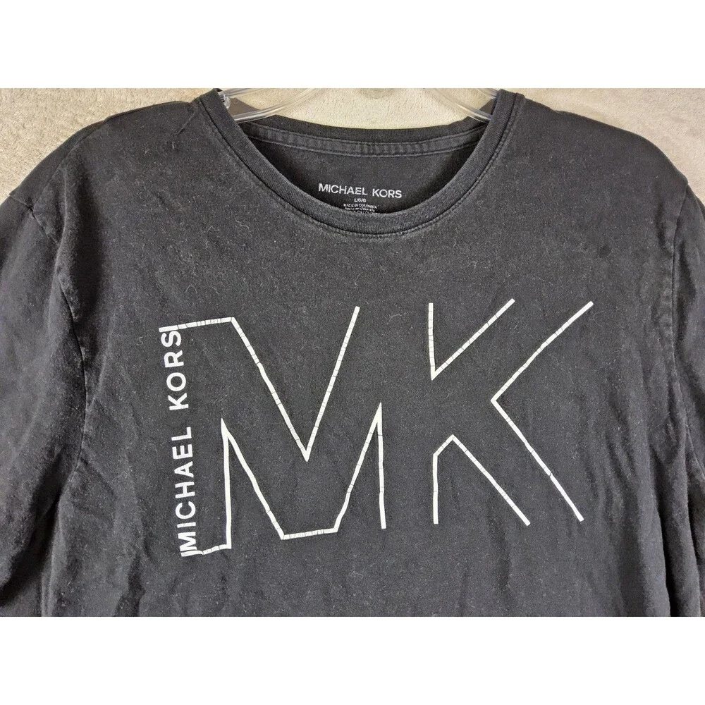 Michael Kors MK Women’s Short Sleeve Logo T Shirt Black Size L